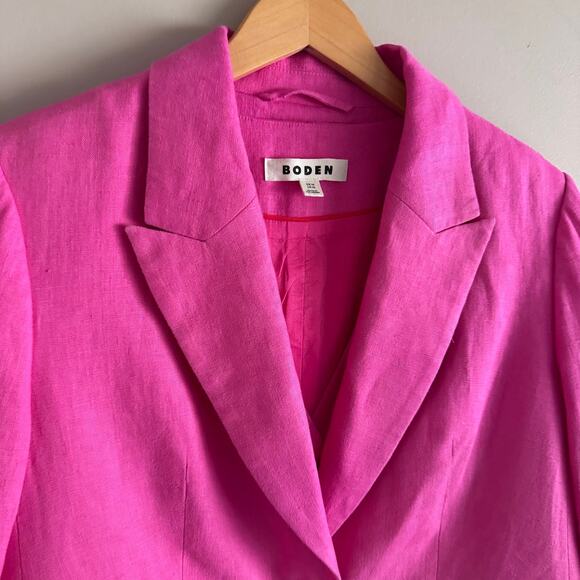 Boden Hot Pink Linen Blazer and Keswick Waistcoat Tailored Size 10 & 10P - Picture 6 of 13